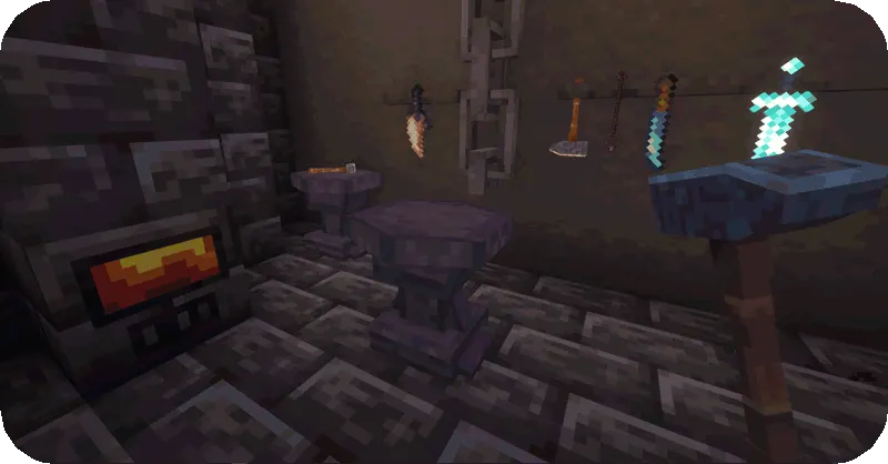 A forgery anvil at rest, blueprint slot empty